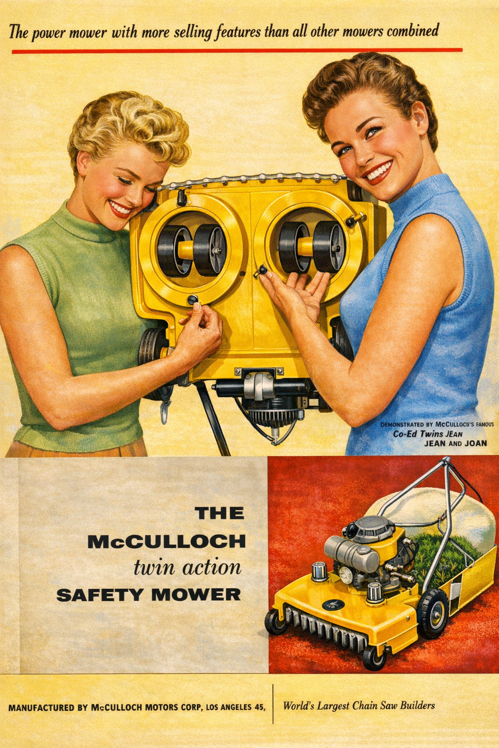 Generated McCulloch Twin Action Safety Mower ad concept